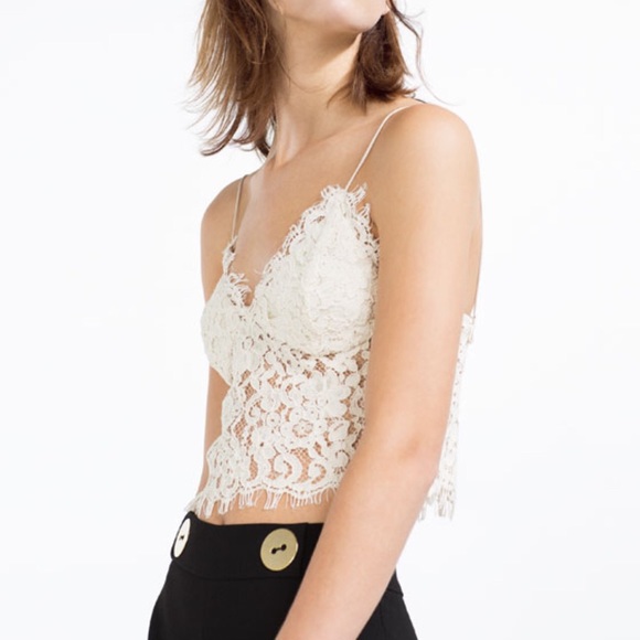 Zara Tops - Zara | Ivory Guipure Lace Top